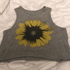 Gray sunflower Tank top